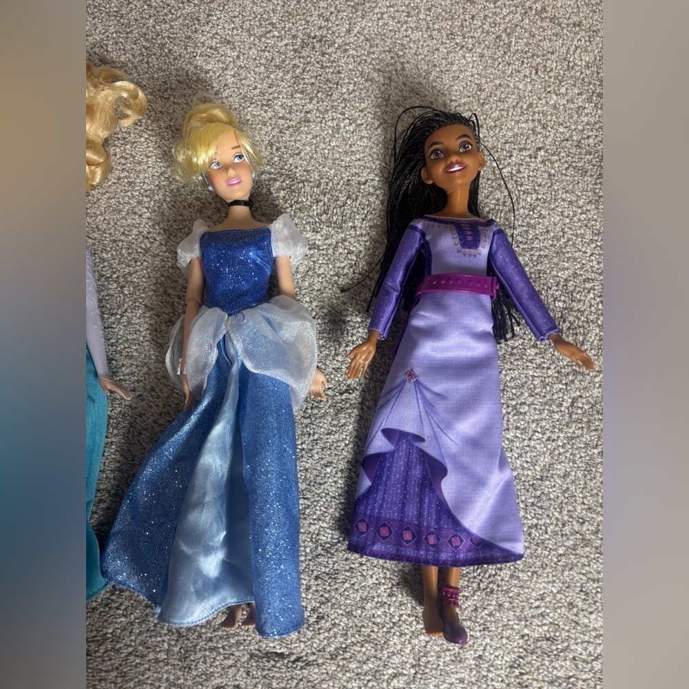 Disney Barbie Doll Lot Princess Barbie Mattel Elsa Anna Cinderella Asha - Picture 3 of 3